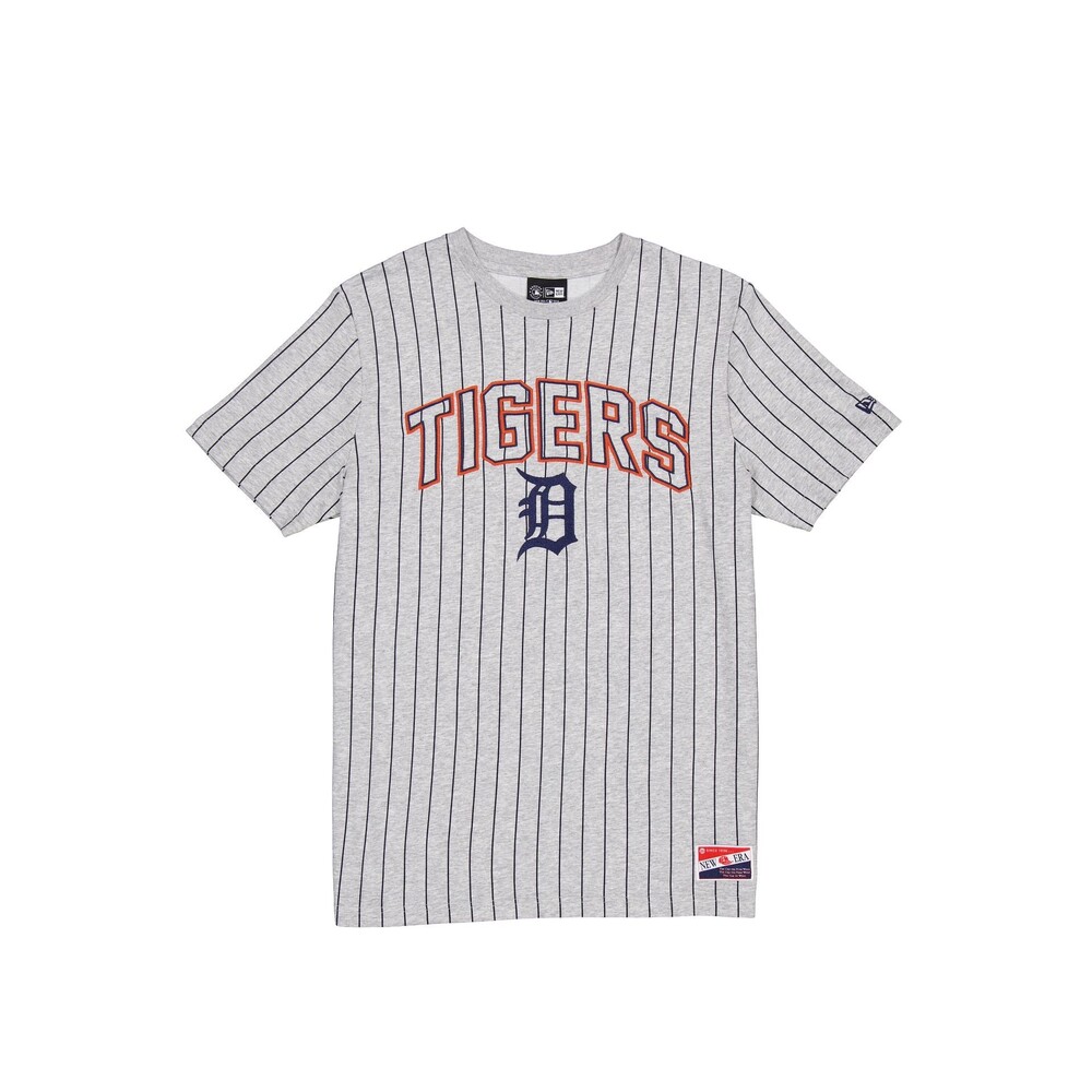 New Era Detroit Tigers Throwback Gray Pinstripe T-Shirt - Size M
